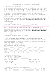 PRONTAMENTE DI ARITMETICA E GEOMETRIA A. Risolvi sul