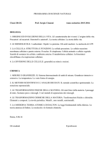 PROGRAMMA DI SCIENZE NATURALI Classi 2B