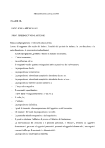 PROGRAMMA DI LATINO CLASSE IIL ANNO