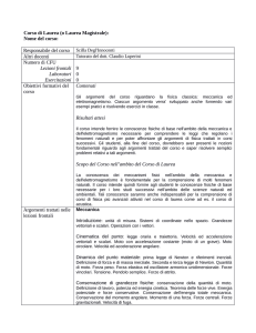 Corso di Laurea (o Laurea Magistrale): Nome del corso