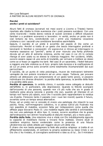 don Luca Balugani A PARTIRE DA ALCUNI RECENTI FATTI DI