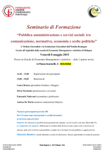 Programma 8 maggio BOLOGNA - Ordine Giornalisti Emilia