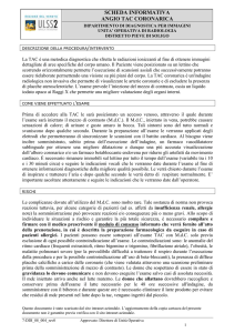 scheda informativa angio tac coronarica
