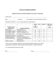 Modulo scelta insegnamento in lingua inglese