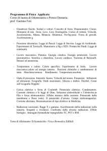 Programma di Fisica Applicata Corso di laurea di