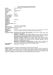 Corso di Fisiologia della Nutrizione