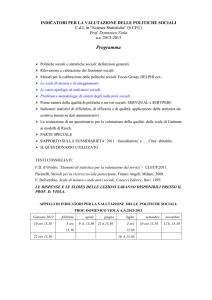 Indicatori per la valutazione dell politiche sociali