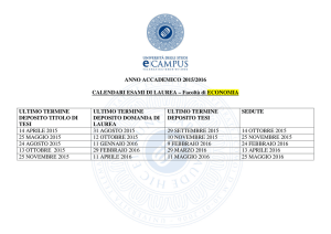 ANNO ACCADEMICO 2015/2016 CALENDARI ESAMI