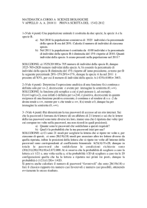 MATEMATICA CORSO A SCIENZE BIOLOGICHE V