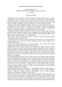 Progr. di Fisica Gen I mod A `11-`12
