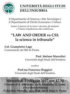 Presentazione di PowerPoint - Università degli Studi dell`Insubria