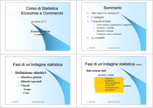 Corso di Statistica Economia e Commercio Sommario Fasi di un
