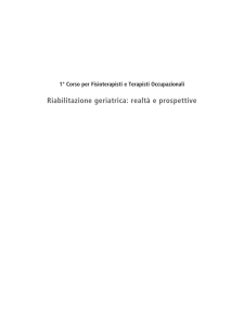 Riabilitazione geriatrica: realtà e prospettive