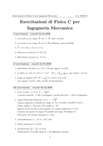 Esercitazioni di Fisica C per Ingegneria Meccanica