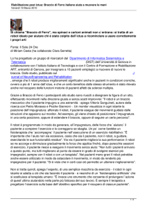 Riabilitazione post ictus: Braccio di Ferro italiano