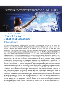 Corso di Laurea in Ingegneria Gestionale