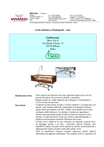 Letto elettrico a Pantografo – Sax Fabbricante Movi S.p.A Via Dione