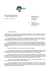 Federazione Lavoratori Poste Segreteria Regionale Sicilia Palermo
