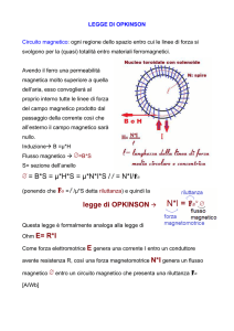 B*S = µ*H*S = µ*N*I*S / l = N*I/R legge di OPKINSON