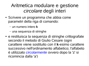 Aritmetica modulare e gestione circolare degli interi