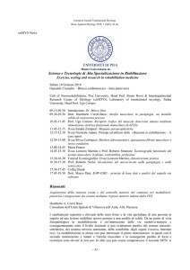 Scienze e Tecnologie di Alta Specializzazione in Riabilitazione