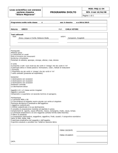 Programma svolto nella classe