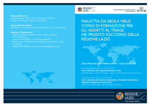 MALATTIA DA EBOLA VIRUS CORSO DI FORMAZIONE PER GLI