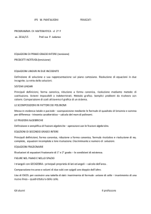 IPS M. PANTALEONI FRASCATI PROGRAMMA DI MATEMATICA cl