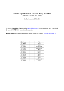 Economia degli Intermediari Finanziari (9 cfu) – VICENZA