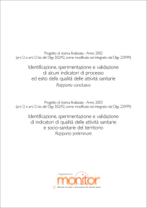 Identificazione, sperimentazione e validazione di alcuni
