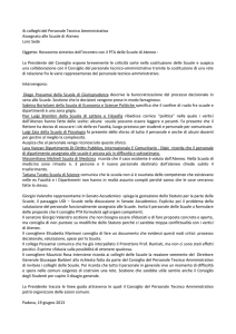 Ai colleghi del Personale Tecnico Amministrativo Assegnato alle