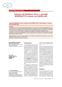 Infezioni da Papilloma Virus e genotipi MTHFRC677T in donne con