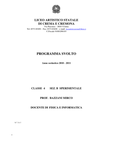 programma svolto - Liceo Artistico "Bruno Munari"