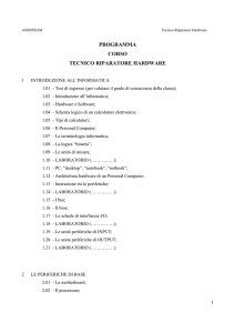 PROGRAMMA CORSO TECNICO RIPARATORE HARDWARE