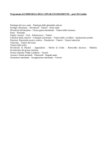 Programma di CHIRURGIA DELL`APPARATO DIGERENTE – prof