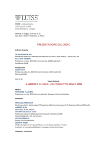 presentazione del croie la guerra di siria: un conflitto senza fine