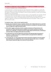 IL PIANO DI MARKETING INTERNAZIONALE SIMULAZIONE DI