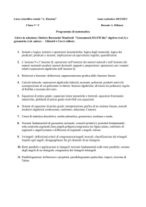 Programma di matematica Libro in adozione: Dodero Baroncini