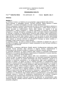 PROGRAMMA SVOLTO Prof.SSA Caterina Gioia Ore settimanali : 3