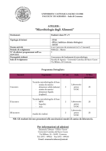 “Microbiologia degli Alimenti”