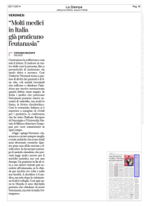 Molti medici in Italia già praticano l`eutanasia