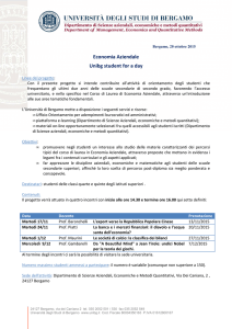 Progetto UNIBGSTUDENT Economia
