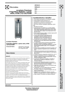 Frigo 670 litri, 1 porta vetro, AISI 304 +2+10°C