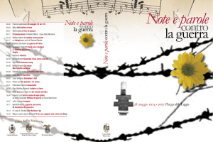 Copertina note e parole contro la guerra