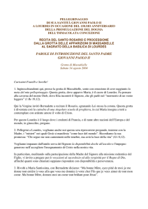 parole di introduzione del santo padre giovanni