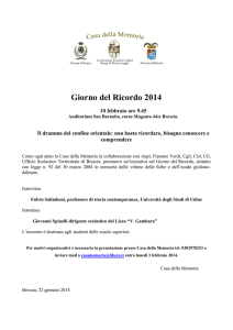 Invito al Giorno del Ricordo 2014