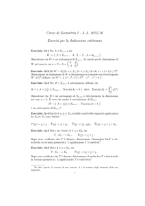 Corso di Geometria I - A.A. 2015/16 Esercizi per la dodicesima