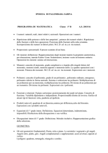 PROGRAMMA DI MATEMATICA Classe 1° A         I
