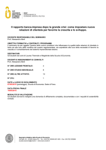 Il rapporto banca-impresa dopo la grande crisi: come impostare