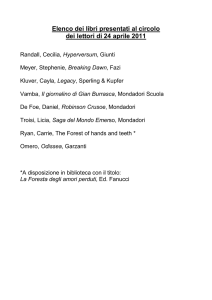 Elenco dei libri presentati al circolo dei lettori del 21.04.11